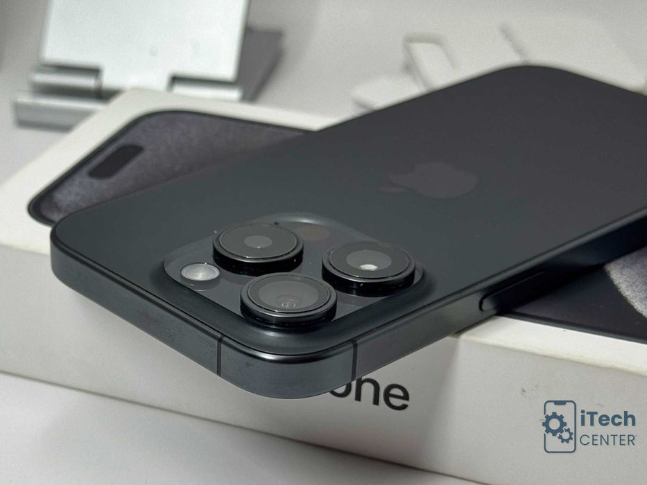 iPhone 15 Pro, 256GB, Black Titanium, НЕРАЗЛИЧИМ ОТ НОВ, 1г. ГАРАНЦИЯ!