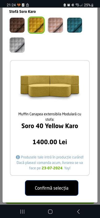 Vand canapea modulara model Muffin de la Aramis