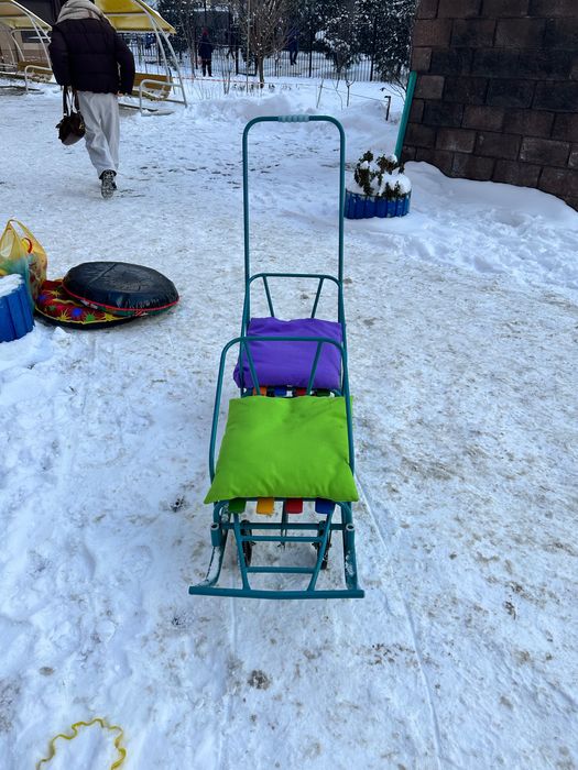 Санки двойные с колесами