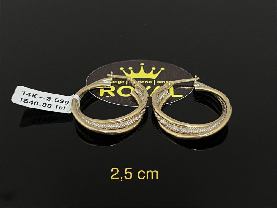 Bijuteria Royal CB : Cercei dama aur 14k 3,59gr