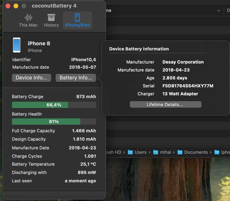 Iphone 8 64 GB Grey Baterie 81% capacitate