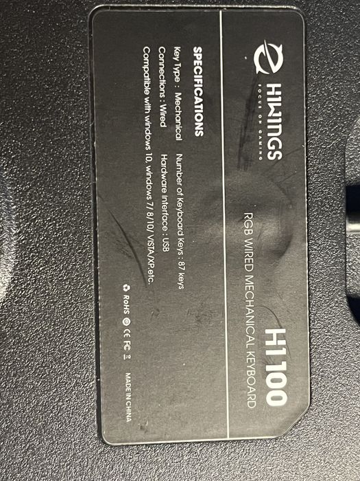 Tastatura mecanica gaming HIWINGS