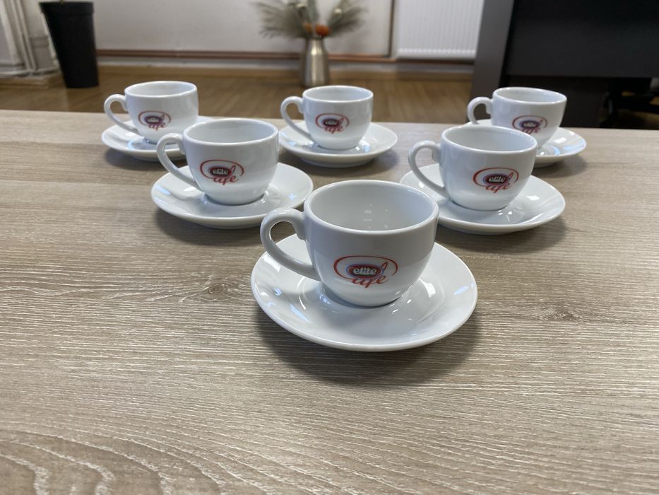 Set 6 cesti si farfurii espresso Elite