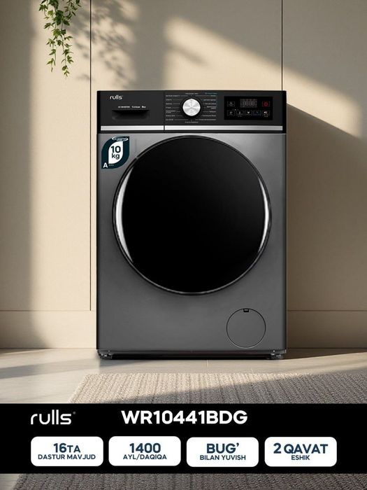 Kir yuvish mashinasi rulls garantiya  ustanovka bor dastavka tekn