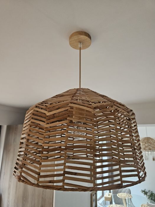 IKEA Lustra abajur ratan lemn NOU