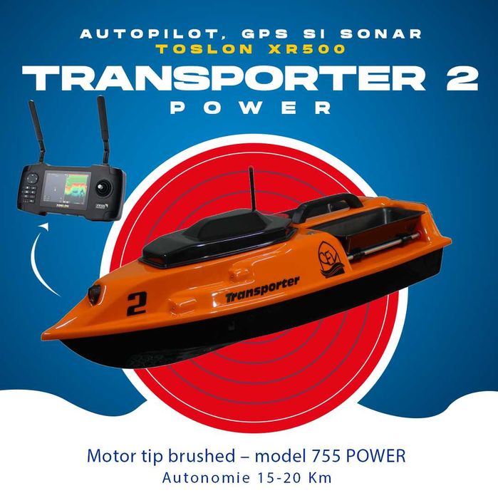 Barcuta cu autopilot GPS si sonar Toslon XR500 - Transporter 2 Power