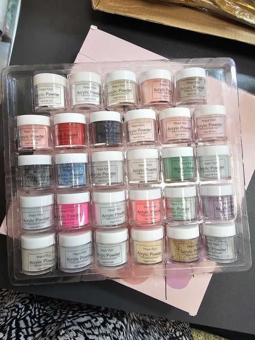 Акрилна пудра, лак за нокти - 120 г – 29 цвята, професионална, 3D