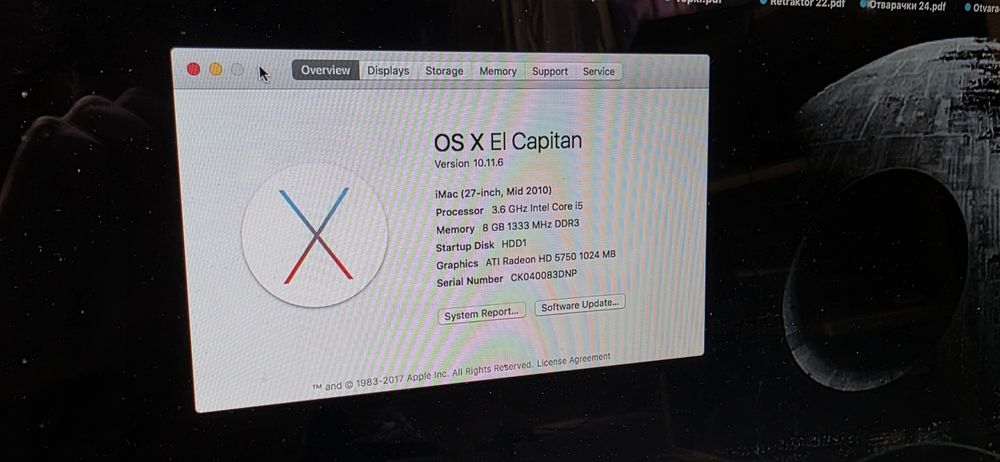 Apple iMac 27" Mid 2010 – 3.6GHz Core i5 / 8GB RAM / 4TB HDD / ATI Rad