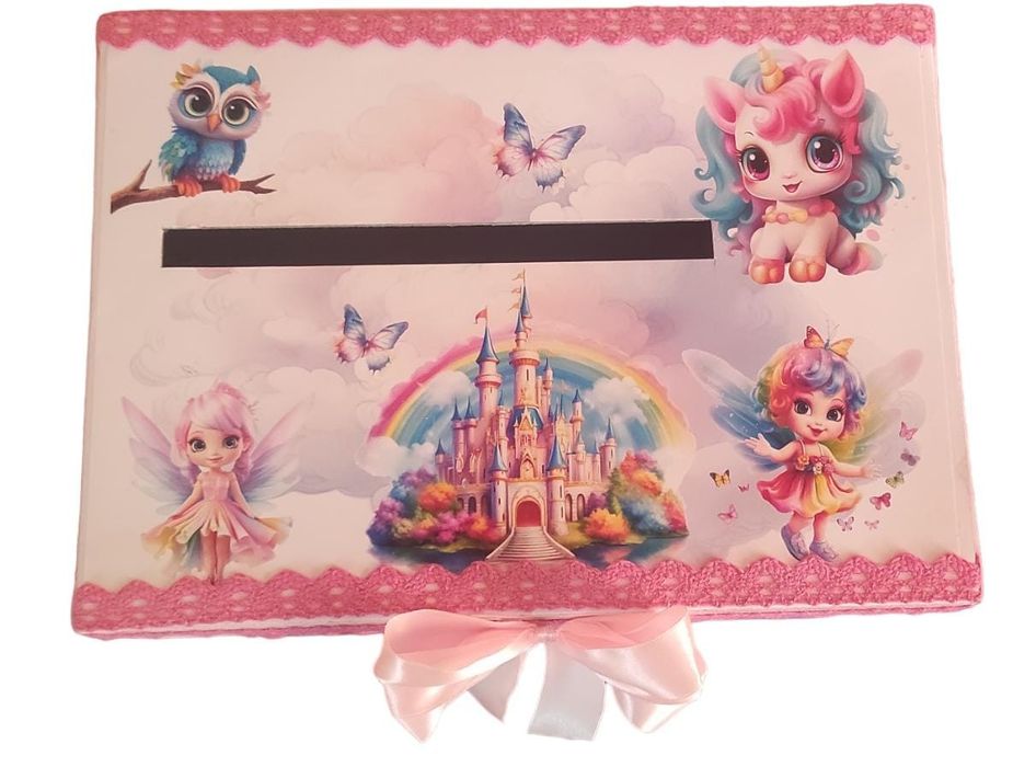 Cutie dar botez - Zâne, castele, unicorn