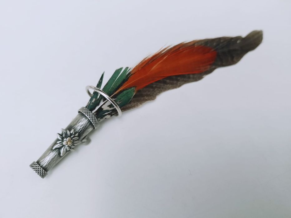 Panas accesoriu palarie vanator pene placat cu argint