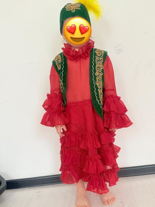 Ұлттық қыз бала көйлегі (3–4 жас)