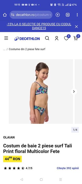 Costume baie Decathlon 113 122 cm