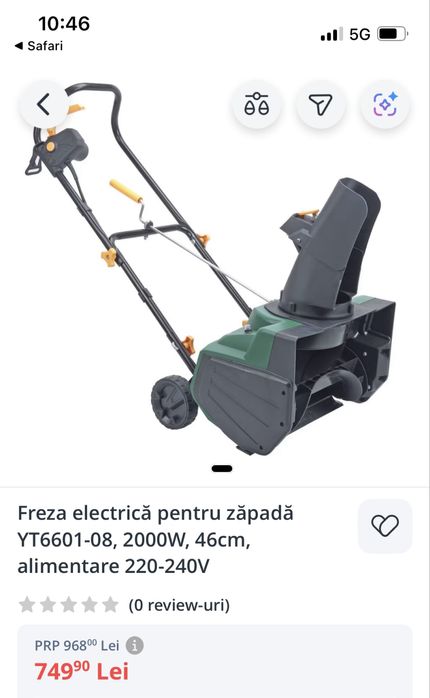 Freza zapada YT6601-08, 2000W, latime de lucru 46 cm, 220-240V