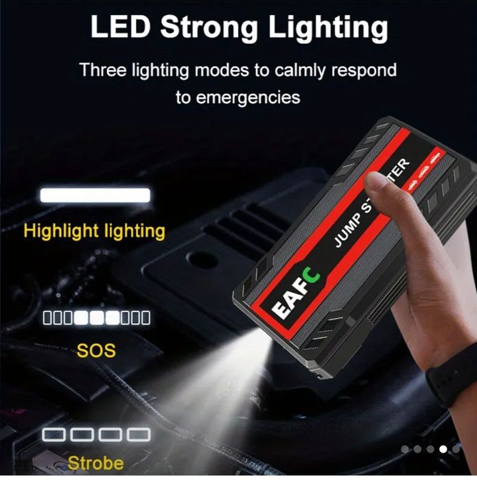 Robot Pornire Auto Jump Starter cu PowerBank și Lanterna LED +Geanta