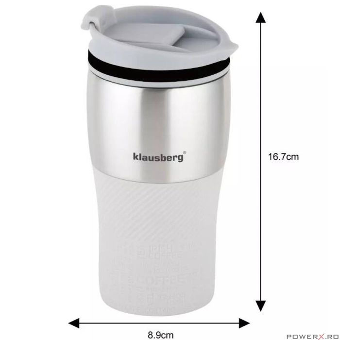 Termos, cana termica, bej, 320ml, inox, Klausberg