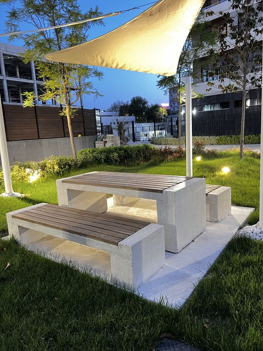 бетонная скамейка уличная садовая beton hovli skameykasi park