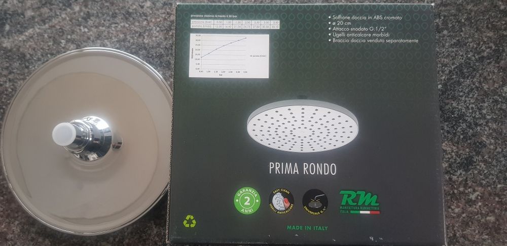 Para fixa Cap de dus rotund 20cm diametru anticalcar made in italia