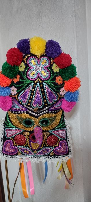 Кукерска маска, гугла, уникат, арт, ръчна бродерия