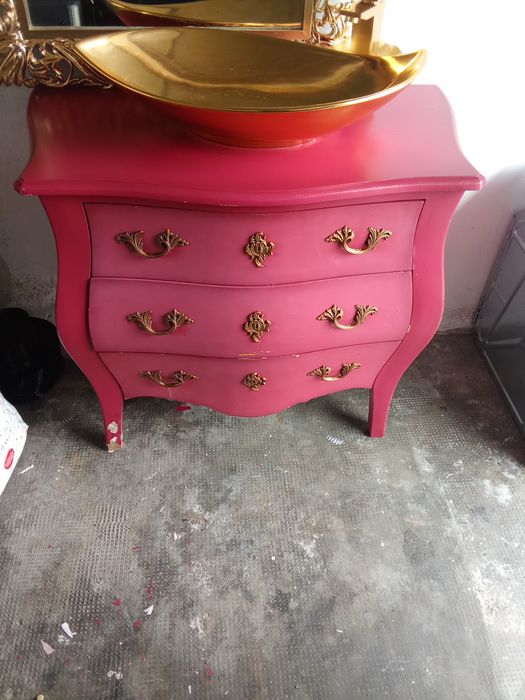 Mobilier de baie cu chiuveta și oglinda, baterie