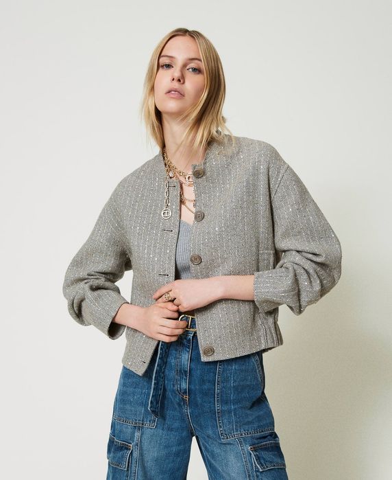 Вълнен бомбър/яке Twinset, размер 46/L и 48/XL, нов с етикет!