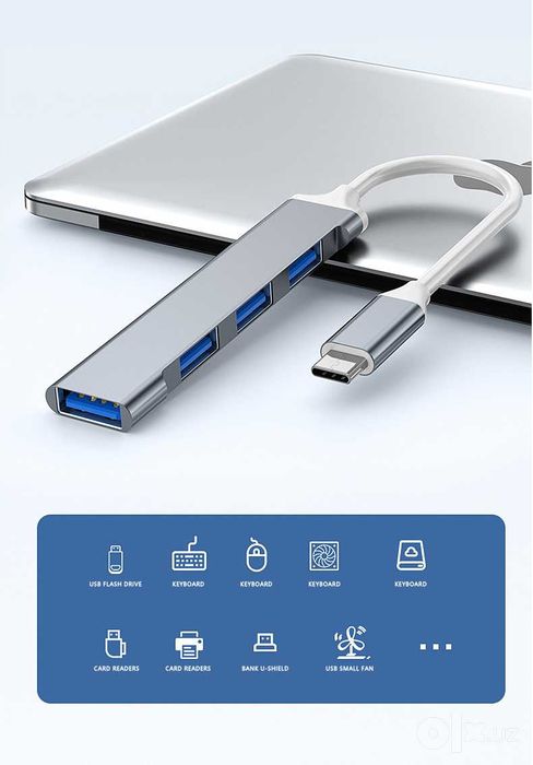 HUB Expansion Dock USB 3.0 4 Port Type C to USB Hub 4 in 1