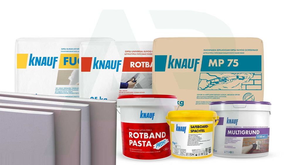 Knauf Barcha Mahsulotlari / grund /profil /suhoy smeslari /gipsokarton