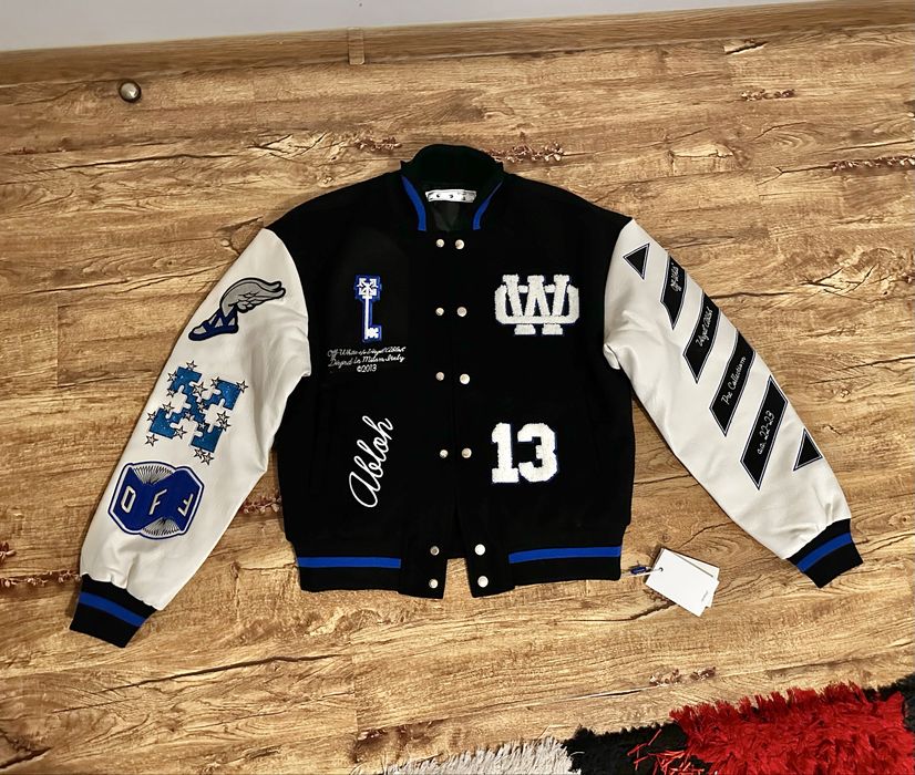 Jacheta Off White Varsity Bomber Jacket M