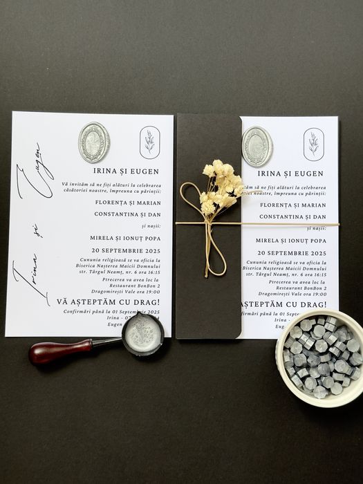 Invitatii nunta, botez, plicuri bani, meniuri, papetarie evenimente