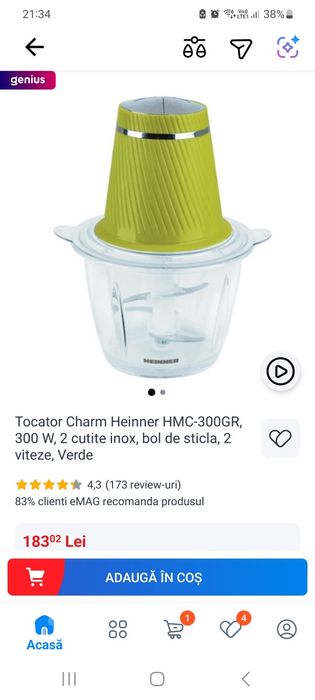 Tocător Charm cu bol sticla