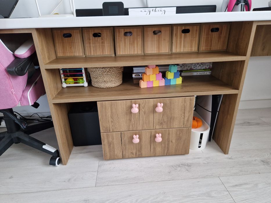 Birou dublu extra-lung, modern, cu banda LED