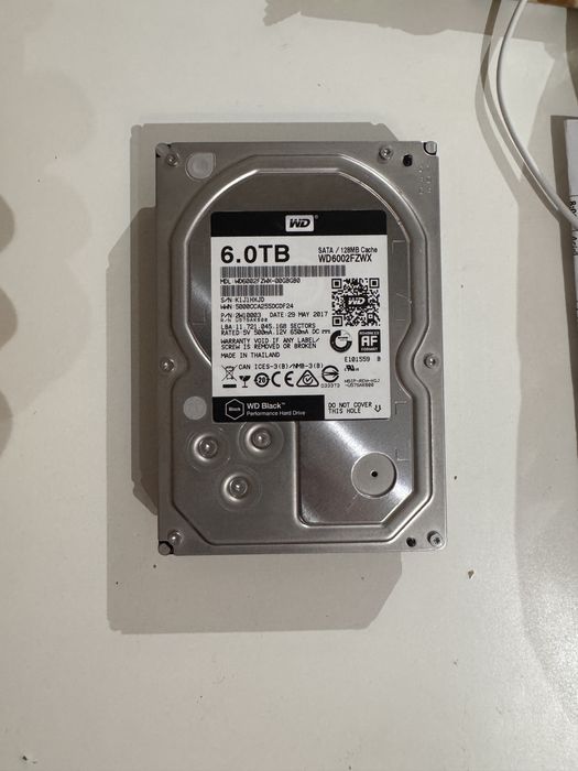 HDD WD Black 6TB 7200RPM  100% Health 128MB cache