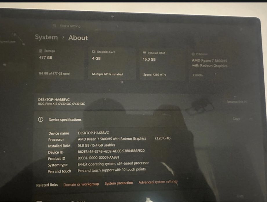 ASUS ROG Flow X13 GV301QC – Ryzen 7 / RTX 3050 / 16GB / 512GB SSD