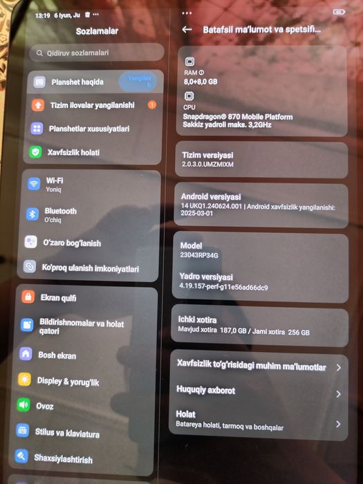 Xiaomi Pad 6 8/256GB Gravity Gray