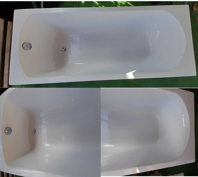 Cada de baie acril, cu suport si accesoriile de scurgere