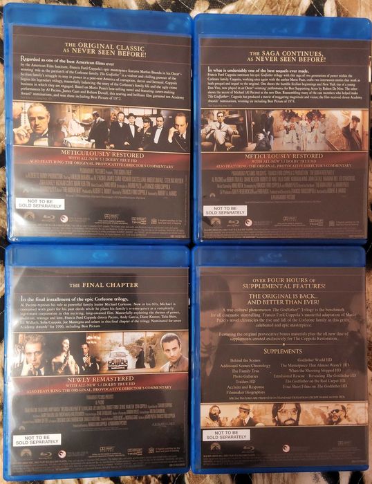 Blu-ray BoxSet Collection – Quentin Tarantino, Jurassic World Ultimate + The Godfather | Impecabile, Colecție Premium