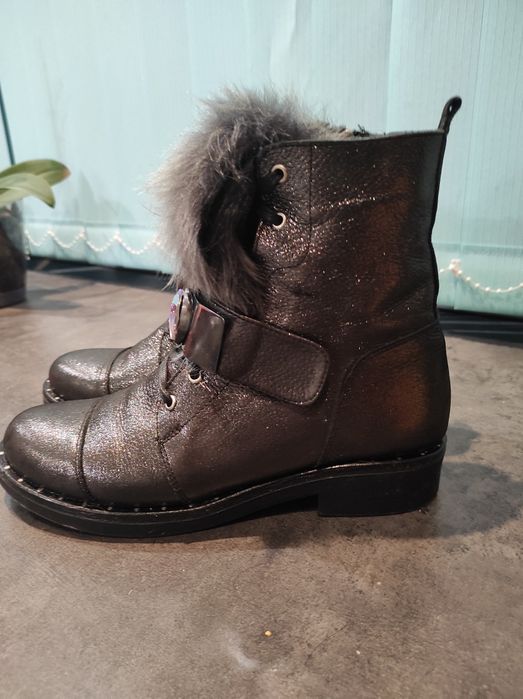 Топли ботуши естествена кожа