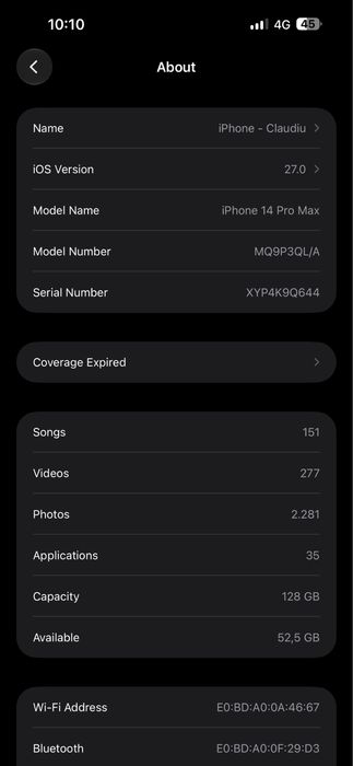 Iphone 14 pro max 128 gb