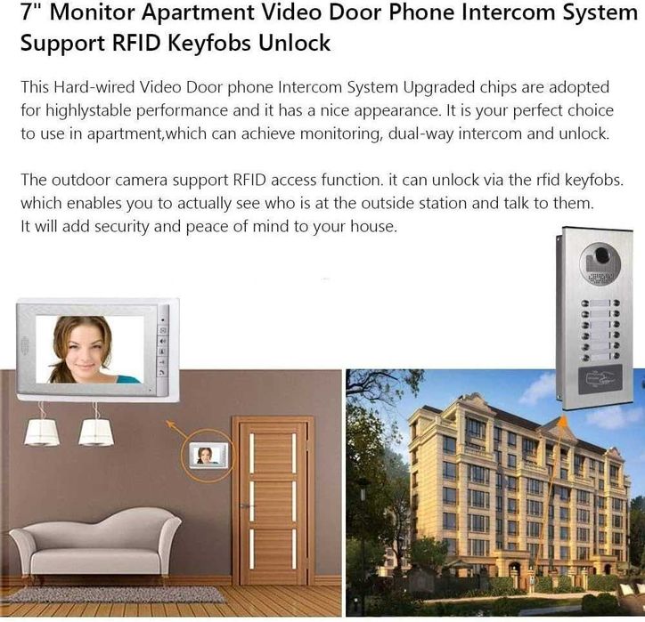 AMOCAM 3-инчова видеодомофонна система за апартаменти