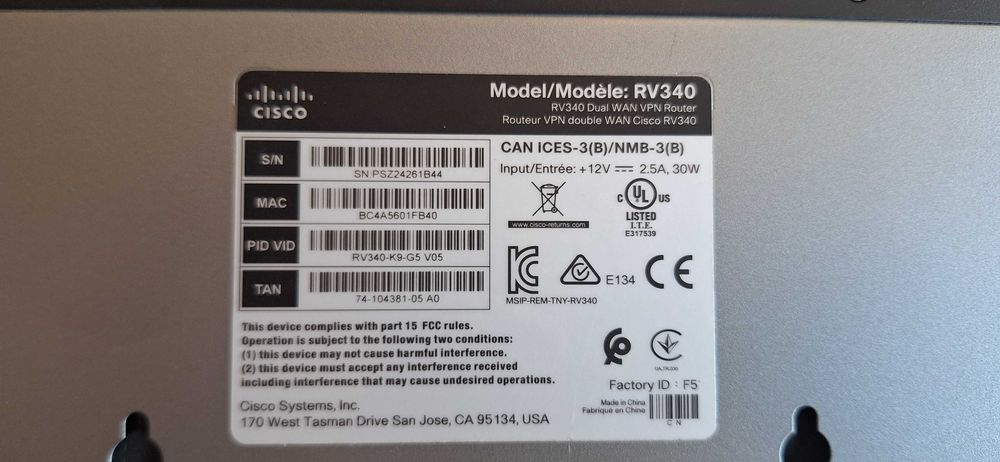 Pachet CISCO AP + Router + Switch : CISCO WAP125 + CISCO RV340 + CISCO SG250-26P