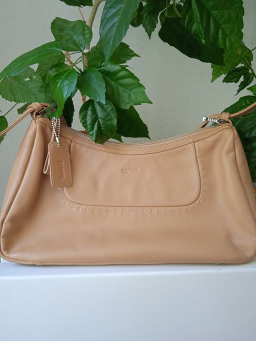 Чанта естествена кожа бежова Paris