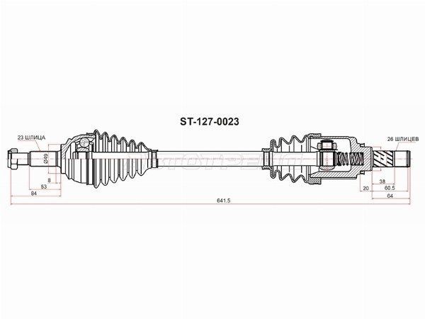 Привод в сборе передний для  МКПП левый Lada Largus