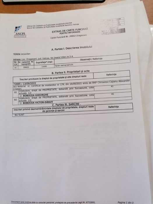 Vand teren cu vie (INTRAVILAN)