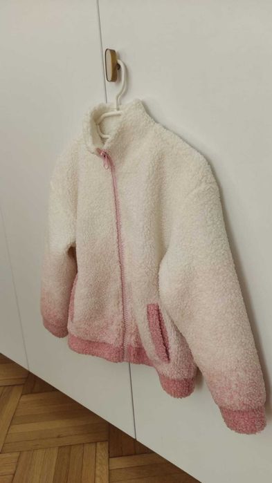 Geaca primavara boucle in degrade alb-roz fete 134cm, RESERVED