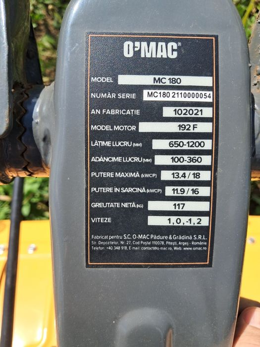Vand motocultor nou de 14 cai cumparat din Dedeman cu factura si garantie tel 0746413139  jud Bacau pretul de cu.parate a fost  de 5000 lei  dar se ne