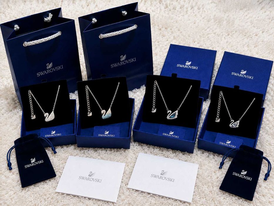 Lănțișor Swarovski cu Pandantiv Lebădă – 2 Modele