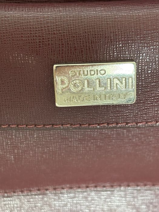 Дамска кожена чанта Pollini бордо