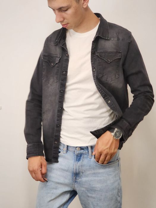 Черна дънкова риза- размер М