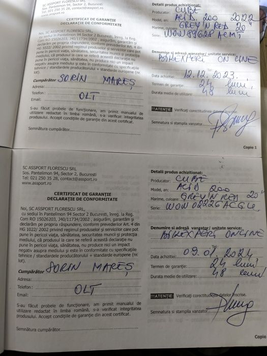 Vând două biciclete Cube Acid 200 Grey Red 200"