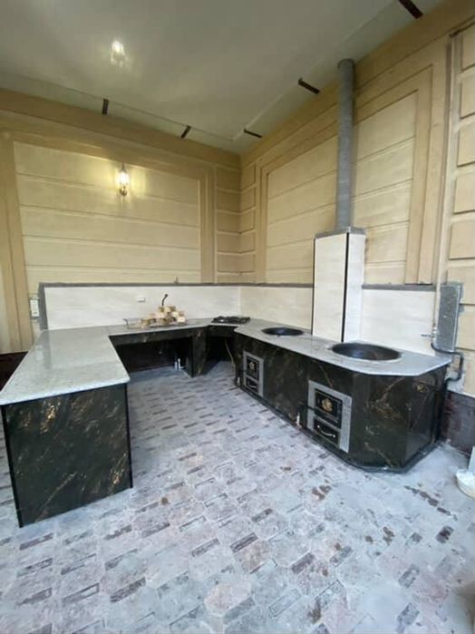 Yozgi oshxona kamin mangal qozn uchq летний кухния
