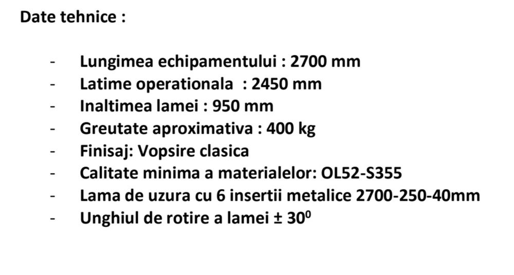 Lama deszăpezire Hidromek 102B